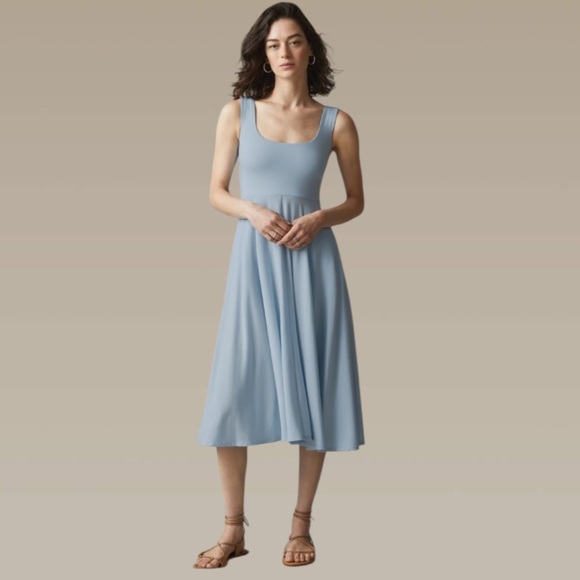 Able Dresses & Skirts - NWT Able Fit & Flare Supima Cotton Dress Light Blue, Size XL